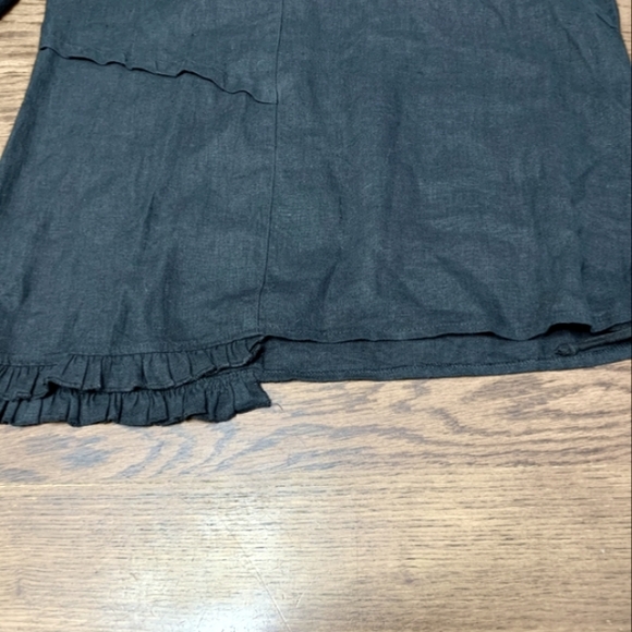 ✨ - Nooshin Femme sz s Black Linen Blend Top - Picture 5 of 5